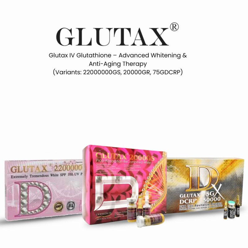 Glutax IV Glutathione – Advanced Whitening & Anti-Aging Therapy (Variants: 22000000GS, 20000GR, 75GDCRP)
