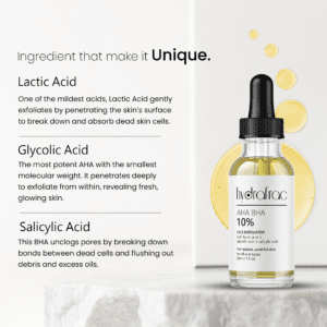 HydraFrac AHA BHA 10% Face Exfoliator | Gentle Chemical Peel Serum for Clear, Glowing & Smooth Skin - Image 2